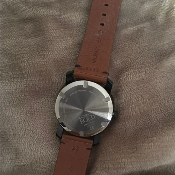Movado Black and Brown Watch